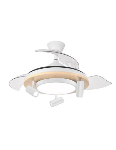 Ventilador Dc Gladiator 37+15w Blanco/haya 3asp.107d 3980lm 3000-4500-6500k Remoto+memoria+temporizador