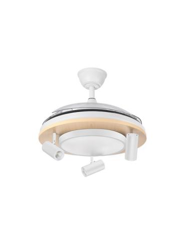 Ventilador Dc Gladiator 37+15w Blanco/haya 3asp.107d 3980lm 3000-4500-6500k Remoto+memoria+temporizador
