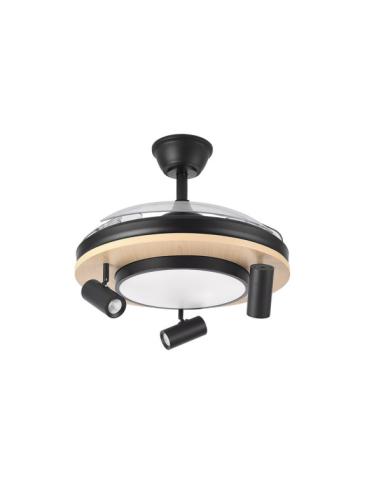 Ventilador Dc Gladiator 37+15w Negro/madera 3asp.107d 3980lm 3000-4500-6500k 2encendidos Indep.Remoto+memoria+temporiz.