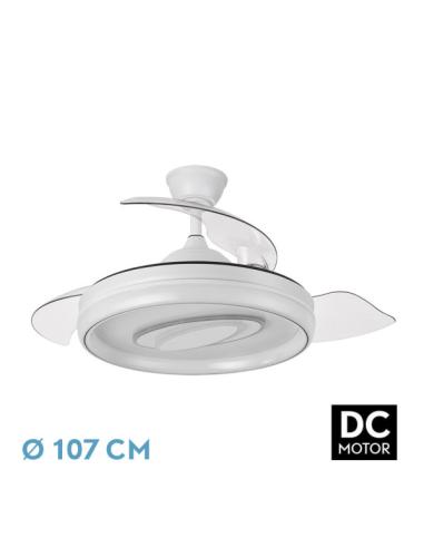 Ventilador Dc Maracana 57w Blanco 3asp.107d 5980lm 3000-4500-6500k Reg.intensidad+remoto+memoria+temporizador
