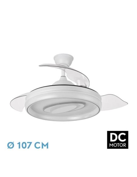 Ventilador Dc Maracana 57w Blanco 3asp.107d 5980lm 3000-4500-6500k Reg.intensidad+remoto+memoria+temporizador