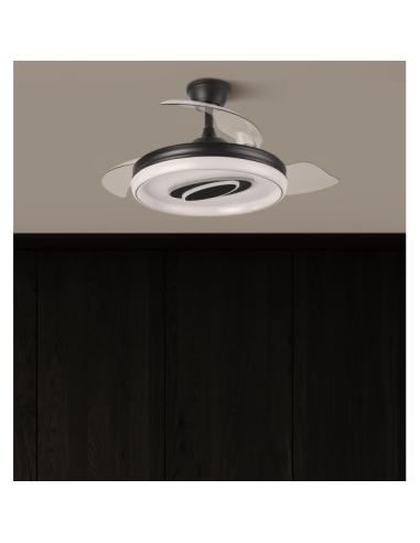 Ventilador Dc Maracana 57w Negro 3asp.107d 5980lm 3000-4500-6500k Reg.intensidad+remoto+memoria+temporizador