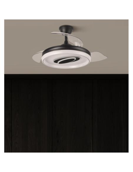 Ventilador Dc Maracana 57w Negro 3asp.107d 5980lm 3000-4500-6500k Reg.intensidad+remoto+memoria+temporizador