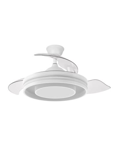 Ventilador Dc Pitufo 57w Blanco 3asp107d 3990lm Rgb +3000-4500-6500k Reg.intensidad+remoto+memo+temporiz