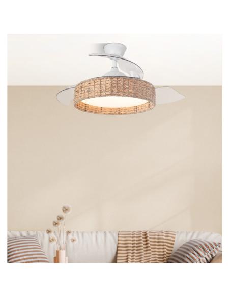 Ventilador Dc Canario 59w Blanco/natural 3asp.107d 6980lm 3000-4500-6500k Reg.intensidad+remoto+memoria+temporizador