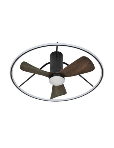 Ventilador Dc Oporto 56w Neg/marr 3asp.84d 5600lm 3000-4000-6000k 6vel Remot,tempo,3int.rg