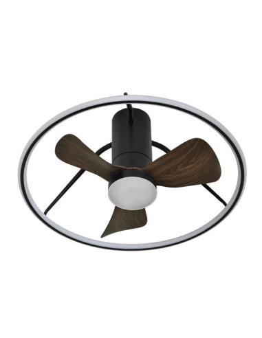 Ventilador Dc Oporto 46w Neg/marr 3asp.66d 4600lm 3000-4000-6000k 6vel Remot,tempo,3int.rg