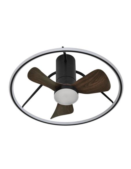 Ventilador Dc Oporto 46w Neg/marr 3asp.66d 4600lm 3000-4000-6000k 6vel Remot,tempo,3int.rg