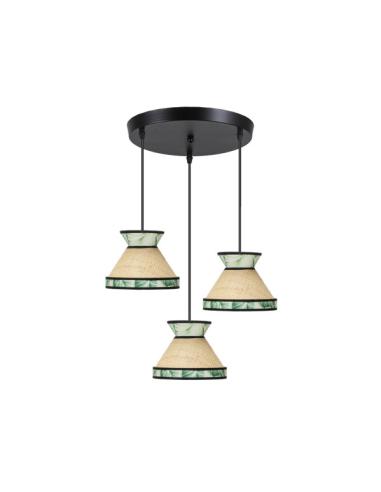 Plafon Constantinopla 3xe27 Beis/verde Regx35x35cm