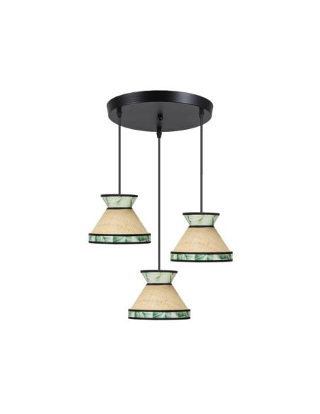 Plafon Constantinopla 3xe27 Beis/verde Regx35x35cm