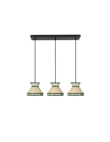 Regleta Constantinopla 3xe27 Beis/verde Regx68x20cm