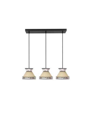 Regleta Constantinopla 3xe27 Beis/rojo Regx68x20cm