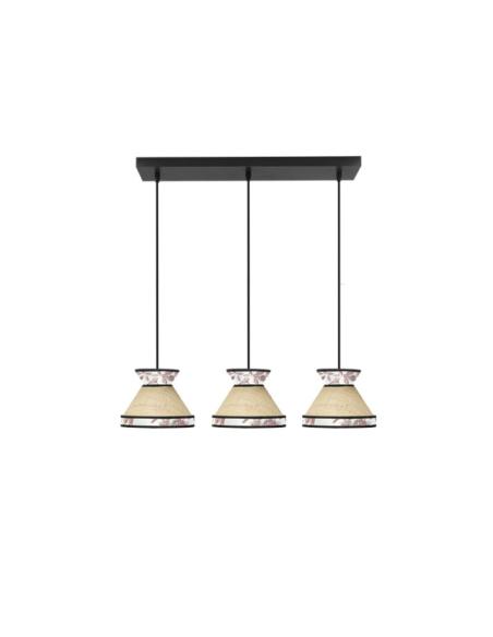 Regleta Constantinopla 3xe27 Beis/rojo Regx68x20cm