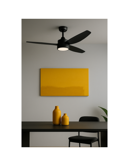 Ventilador Jarama DC negro Ø112 cm LED con mando | Luzmovil