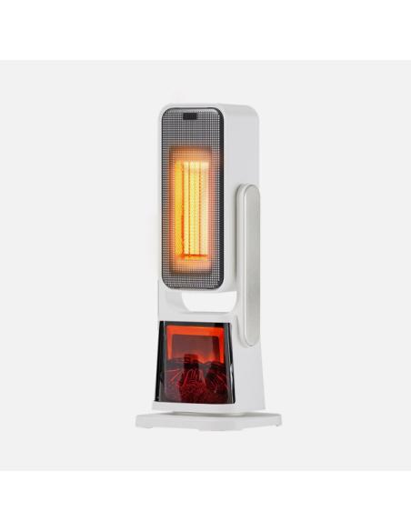 Termovent. Torre Ceramico Ptc 2000w Simoneta Blanco/negro 2potencias 4func.termost.seg.remoto Y Display 58x22x22cm