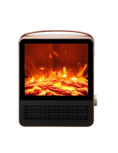 Termov.ceramico Ptc Caleta 1500w Marron 2pot Efecto Llama Protecc.sobrec. 30,4x25x14,4cm