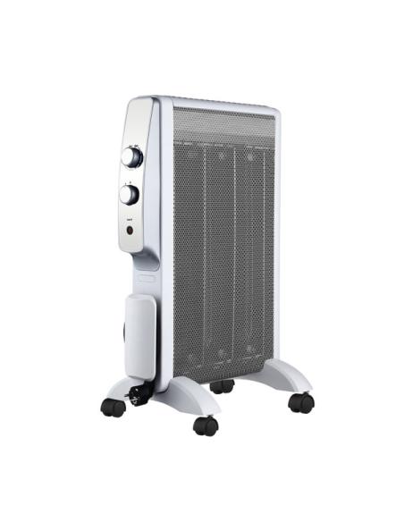 Radiador De Mica Abrigo 1500w 3elem Blanco/plata 2pot Antivuelco,luz Indicadora Termost.regulable 61,5x47x26,5cm