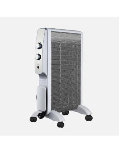 Radiador De Mica Abrigo 1500w 3elem Blanco/plata 2pot Antivuelco,luz Indicadora Termost.regulable 61,5x47x26,5cm