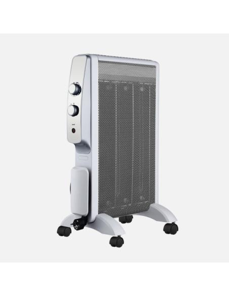 Radiador De Mica Abrigo 1500w 3elem Blanco/plata 2pot Antivuelco,luz Indicadora Termost.regulable 61,5x47x26,5cm