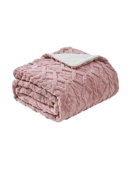 Manta Elect.monroy Rosa/blanco 160w 180x130cm 9niveles Autoapagado, Protec.seg.,lavable