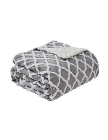Manta Elect.monroy Gris/blanco 160w 180x130cm 9nivel Autoapagado, Protec.seg.,lavable