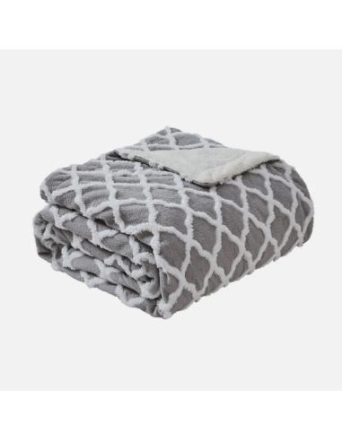 Manta Elect.monroy Gris/blanco 160w 180x130cm 9nivel Autoapagado, Protec.seg.,lavable