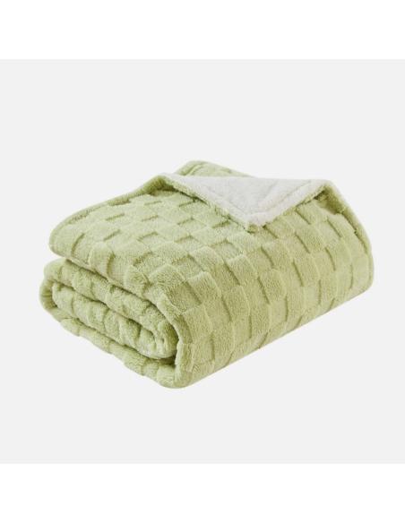 Manta Elect.alcantara Verde/blanco 160w 160x120cm 9niv Autoapagado, Protec.seg.,lavable