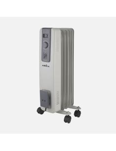 Radiador Aceite Acebuche 1000w Gris 3pot.5elem.antivuelco, Termost.ajust.proteccion Seg.54,5x24,5x24cm