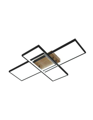 Plafon Madaleta 134w 3000-4000-6500k Negro/madera 14740 Lm C/remoto,memoria Y Reg.intensidad 9,5x79x49,5cm