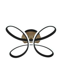 Plafon Bandeira 104w 3000-4000-6500k Negro/madera 11440 Lm C/remoto,memoria Y Reg.intensidad 12x42,5x42,5cm