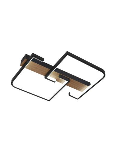 Plafon Frondella 76w 3000-4000-6500k Negro/madera 8360 Lm C/remoto,memoria Y Reg.intensidad 6x45x38cm