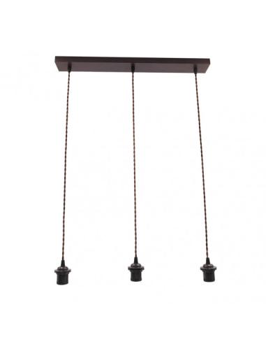 Armazon Regleta Nia 3xe27 Marron Reggx60x6cm