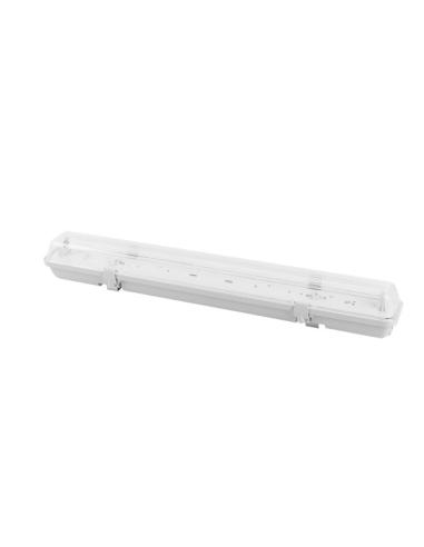 Pantalla Estanca Basik Para Led 1xt8 60cm Ip65 Gris C/reflector Blanco 9,5x66x8,3cm