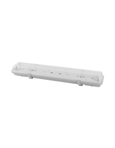 Pantalla Estanca Basik Para Led 2xt8 60cm Ip65 Gris C/reflector Blanco 9,5x66x12,3cm