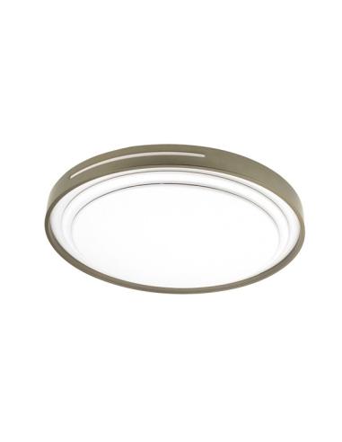 Plafon Argus 36w 3000-4000-6500k Blanco/Cuero 3528lm 7,5x39x39cm C/remoto Y Reg.intensidad