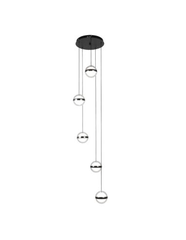Plafon Colgante People 5l Negro 140w 3000-4000-6000k 10920lm Remoto Y Reg.intensidad Regx35x35cm