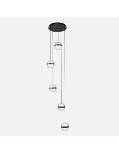 Plafon Colgante People 5l Negro 140w 3000-4000-6000k 10920lm Remoto Y Reg.intensidad Regx35x35cm