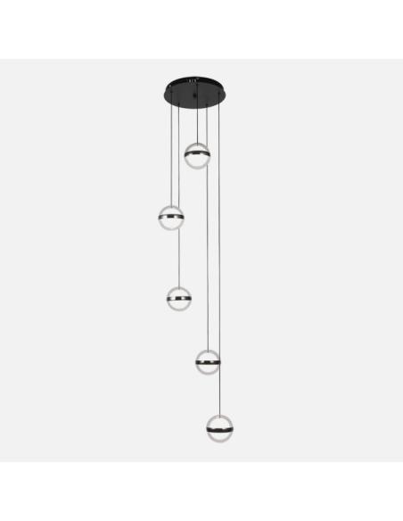 Plafon Colgante People 5l Negro 140w 3000-4000-6000k 10920lm Remoto Y Reg.intensidad Regx35x35cm