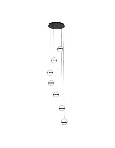 Plafon Colgante People 7l Negro 196w 3000-4000-6000k 15288lm Remoto Y Reg.intensidad Regx40x40cm