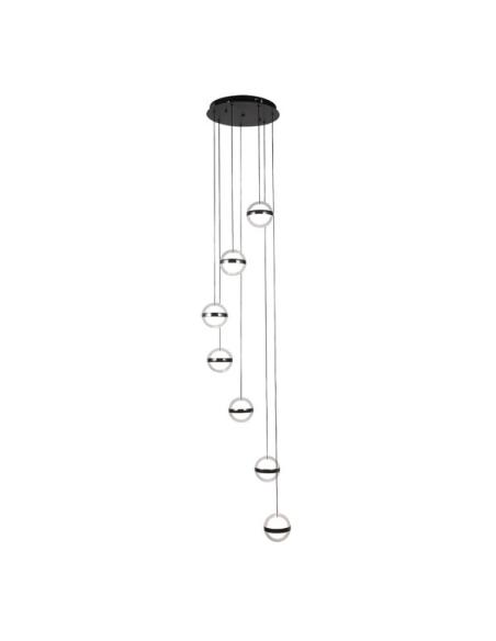 Plafon Colgante People 7l Negro 196w 3000-4000-6000k 15288lm Remoto Y Reg.intensidad Regx40x40cm