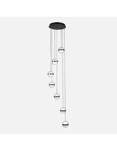 Plafon Colgante People 7l Negro 196w 3000-4000-6000k 15288lm Remoto Y Reg.intensidad Regx40x40cm