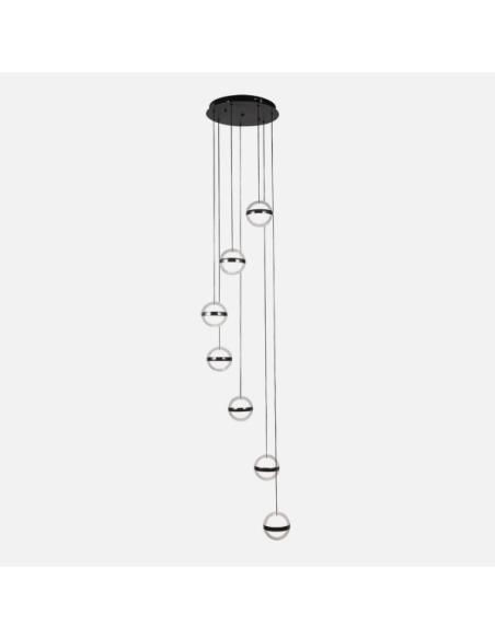 Plafon Colgante People 7l Negro 196w 3000-4000-6000k 15288lm Remoto Y Reg.intensidad Regx40x40cm