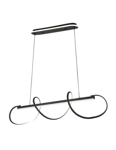 Colgante Yupi Negro 149w 3000-4000-6000k 13572lm C/luz Ambiente Remoto Y Reg.intensidad Regx97x25cm