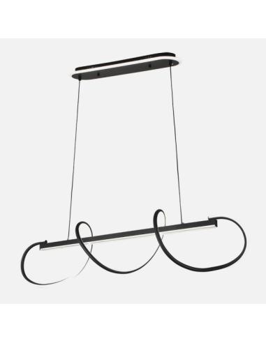 Colgante Yupi Negro 149w 3000-4000-6000k 13572lm C/luz Ambiente Remoto Y Reg.intensidad Regx97x25cm