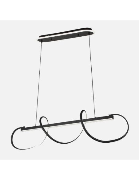 Colgante Yupi Negro 149w 3000-4000-6000k 13572lm C/luz Ambiente Remoto Y Reg.intensidad Regx97x25cm
