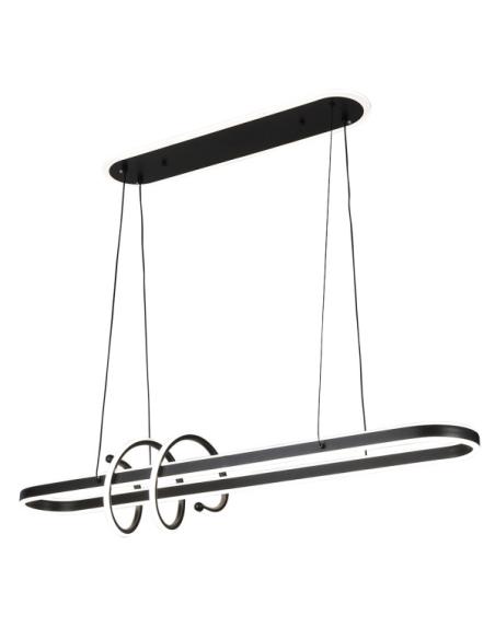 Colgante Paper Negro 185w 3000-4000-6000k 16380lm C/luz Ambiente Remoto Y Reg.intensidad Regx100x19cm