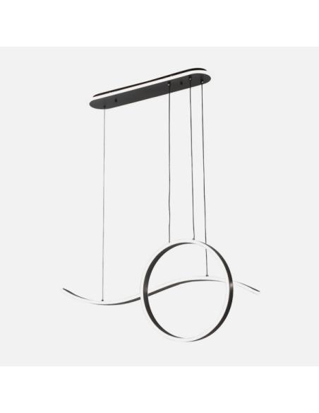 Colgante Style Negro 205w 3000-4000-6000k 17940lm C/luz Ambiente Remoto Y Reg.intensidad Regx100x15cm