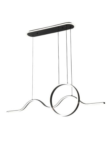 Colgante Year Negro 177w 3000-4000-6000k 15756lm C/luz Ambiente Remoto Y Reg.intensidad Regx120x15cm