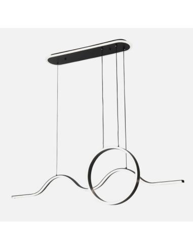 Colgante Year Negro 177w 3000-4000-6000k 15756lm C/luz Ambiente Remoto Y Reg.intensidad Regx120x15cm
