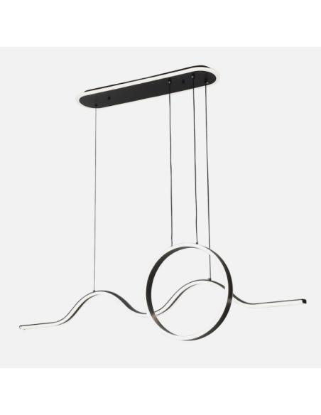 Colgante Year Negro 177w 3000-4000-6000k 15756lm C/luz Ambiente Remoto Y Reg.intensidad Regx120x15cm